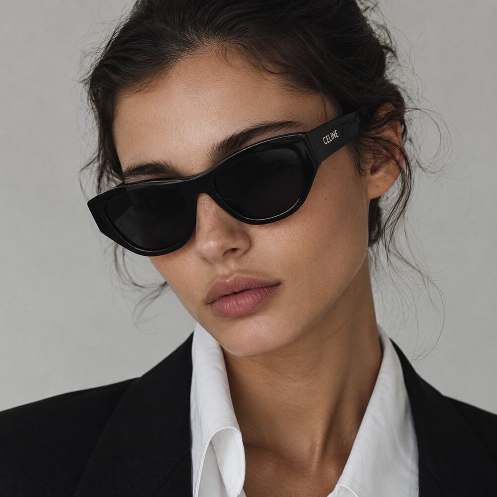 Celine Paris Monochroms Cat-Eye CL40278U Sunglasses 55 17 Black